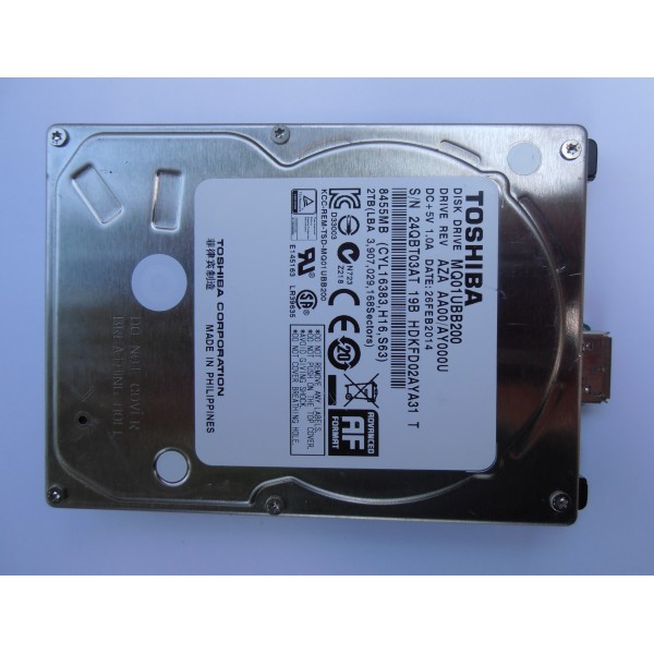 Жесткий диск Toshiba MQ01UBB200 AA00/AY000U 2TB 26FEB2014 2.5" USB 3.0 Donor Drive