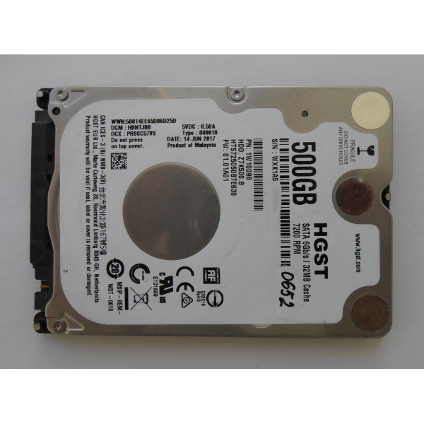  Жесткий диск HTS725050B7E630 WD5000LPLX-HDRCVT0 500gb 2.5" SATA